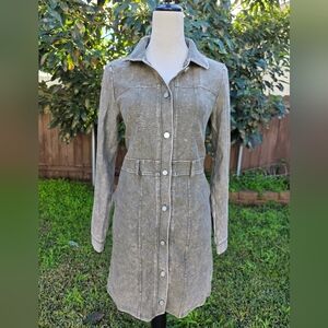 Andrew Marc Camo Green Buttom-up Dress Size Small